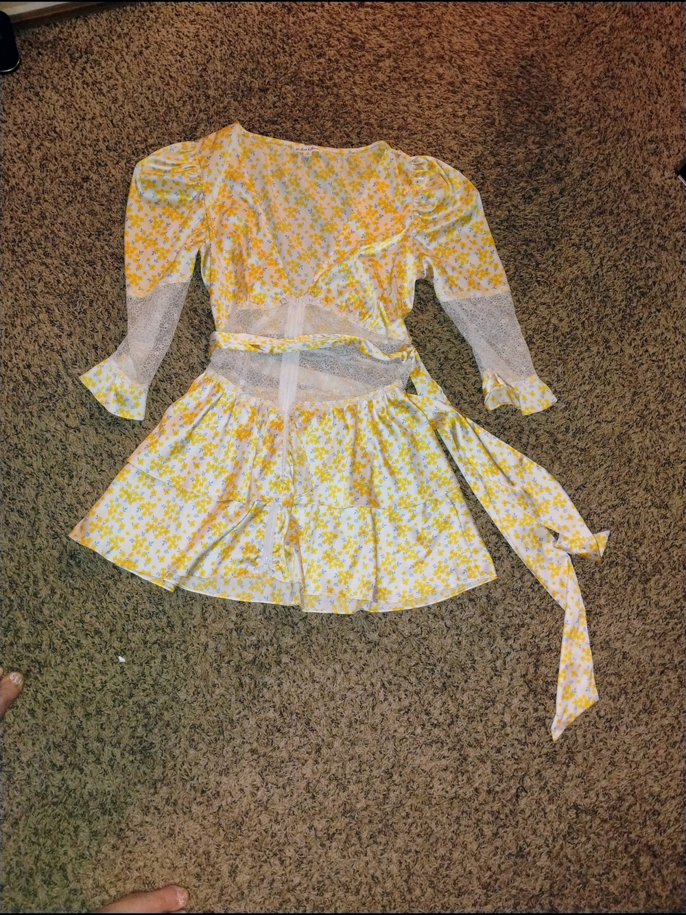 For Love And Lemons Yellow Floral Dress